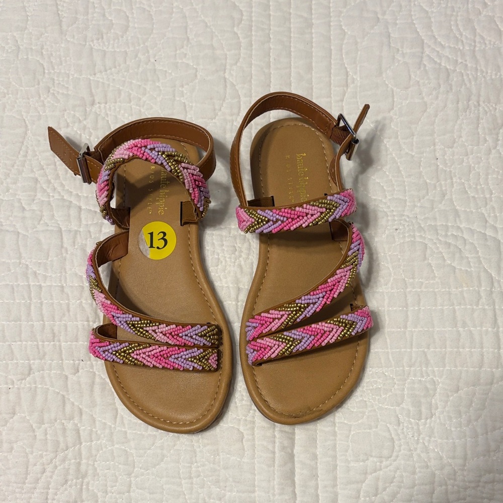 Haute Hippie Kids Sandals with Pink and Brown Braided Straps